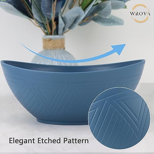 Wrova Wheat Straw Bowls, Plastic Bowls Reusable Big Serving Bowls for