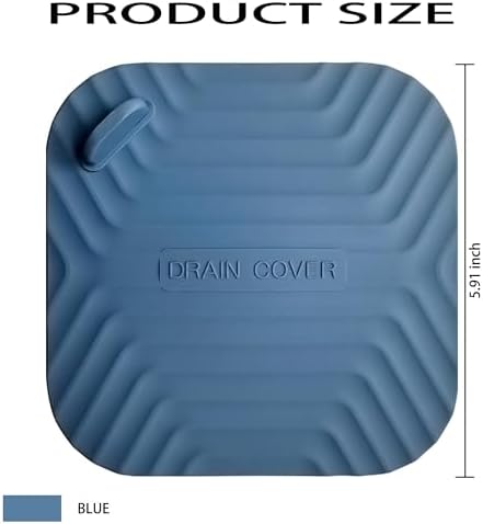 2 Pcs Blue Shower Drain Cover Tub Stopper(5.9 x 5.9 Inch)