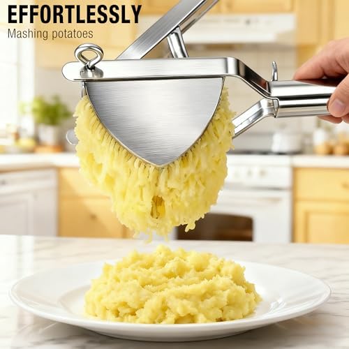 Potato Ricer, METLUCK Large 22oz Potato Ricer Potato Masher Stainless