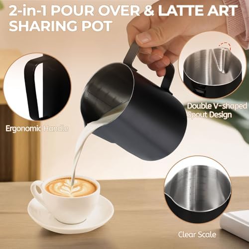 Pour Over Coffee Maker 350ml Milk Frothing Pitcher Stainless Steel