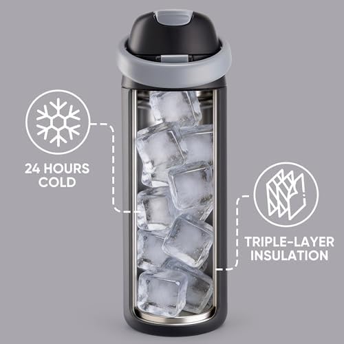 Fijinhom 18 oz Insulated Water Bottle, Stainless Steel Water Bottle