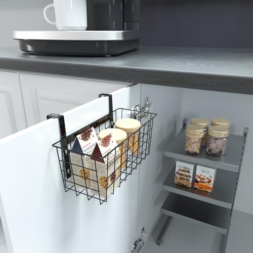 MaraFansie Basket with Hook, Grid Storage Basket, Over the Cabinet