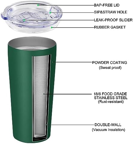 VEGOND 20oz Tumbler Stainless Steel Tumbler with Lid And Straw Vacuum
