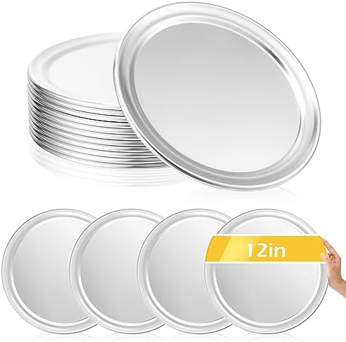 Bokon 12 Pcs 12 Inches Pizza Pans Bulk for Oven Non Stick Round