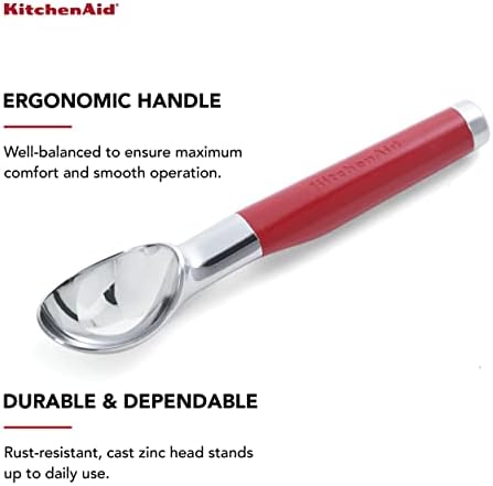KitchenAid Classic Ice Cream Scoop, 8.6 inches, Empire Red