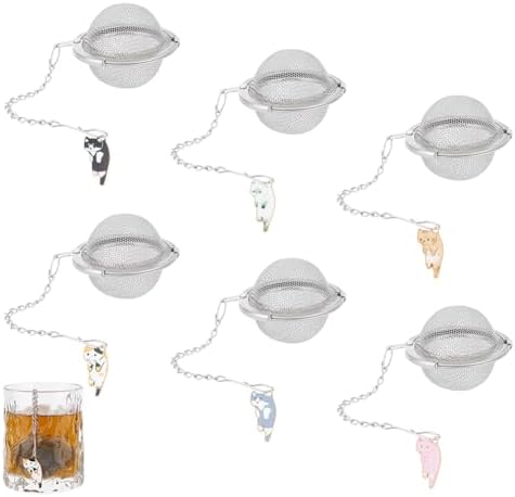 UNICRAFTALE 6pcs Mesh Cat Tea Infusers Stainless Steel Tea Filters Set