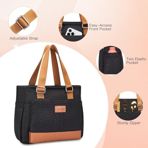 HSHRICH Insulated Lunch Bag Women - Large Tote Lunch Box For Work