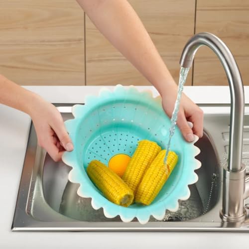 Charles Viancin 11 Inch Daisy Collapsible Colander/Silicone Strainer