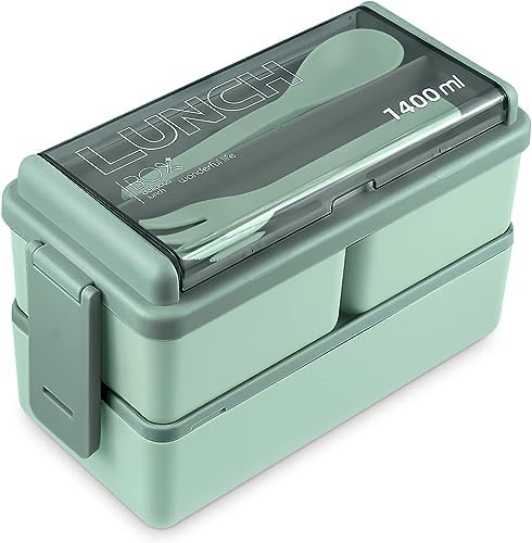 JENAGREN Bento Box Lunch Container, Stackable 2 Layers Meal Prep Salad