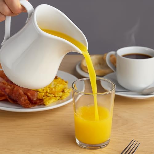 HIC Kitchen Creamer Pitcher With Handle, Fine Porcelain, 32-Ounce