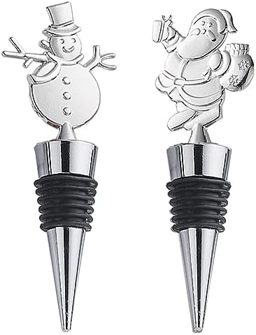 Christmas Wine Bottle Stoppers, Xmas Holiday Stoppers Set Reusable