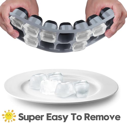 Ice Cube Tray 4 Pack, Easy-Release & Flexible 56 pcs Silicone Ice Cube