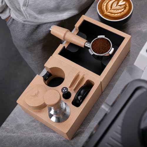 Coffee Knock Box Espresso Puck Dump Bin with Shock-Absorbing Bar