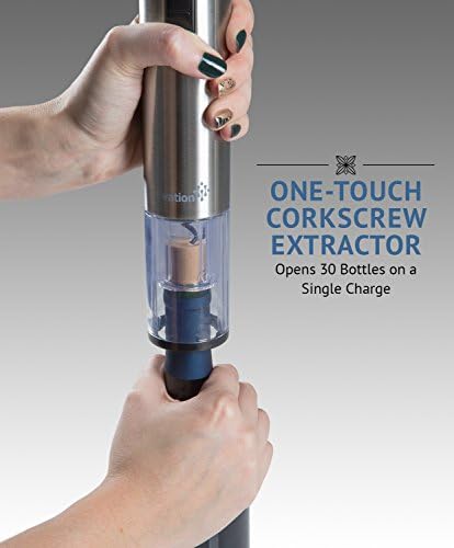 Ivation Stainless Steel Electric Wine Opener, Aerator & Preserver Gift