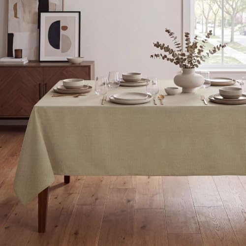 H.VERSAILTEX Linen Textured Table Cloths 60 x 120 Inch Premium Solid