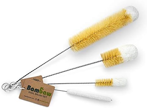 Bambaw Bottle Cleaner Brush Set, 4 Cleaning Brushes