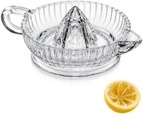 Glass Lemon Lime Squeezer, Manual Citrus Juicer