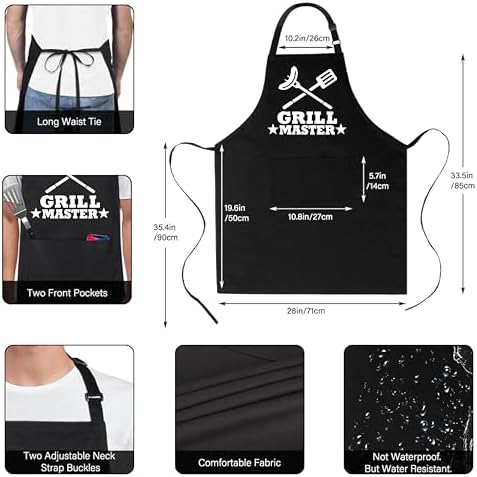 Xornis 100% Cotton Funny Apron for Men Women Adjustable Bib Aprons