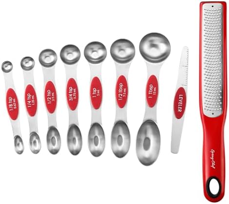 Spring Chef Dual Sided Magnetic Measuring Spoons, Set of 8 & Stainless