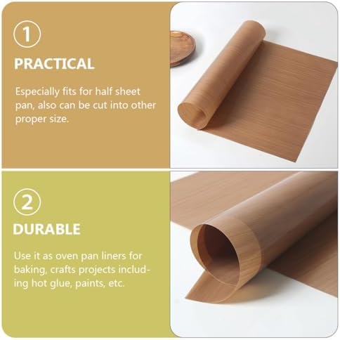 Reusable Baking Mat 4 Sheets Ptfe Fiberglass Coffee Cut Size