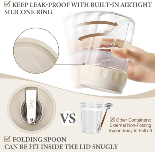 SOLIGT 16oz Overnight Oats Containers with Lids, 4 Pack