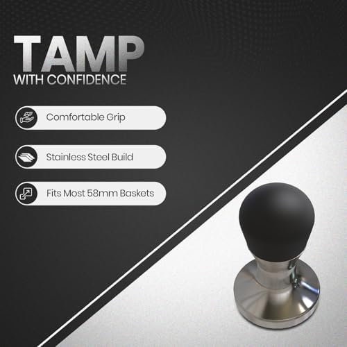 Rattleware Stainless Steel Espresso Tamper, 58mm