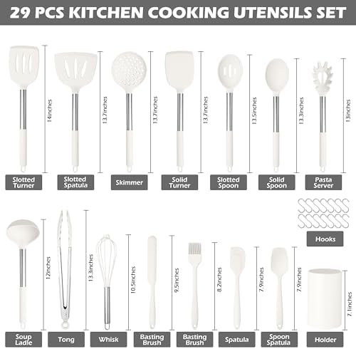 HaWare 29 PCS Silicone Cooking Utensils Set, Heat Resistant Kitchen