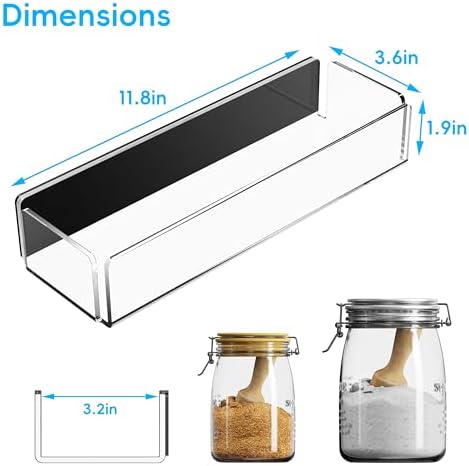 4 Pack Acrylic Magnetic Spice Racks, Clear