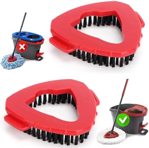 Funtin 2-Pack Mop Scrub Brush Head Compatible with Ocedar EasyWring