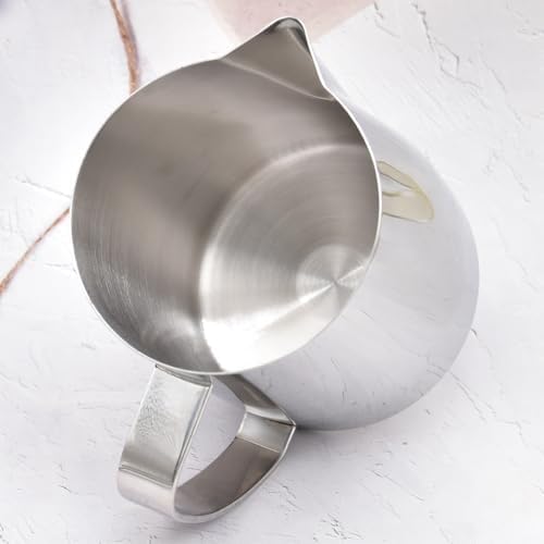 Milk Frothing Pitcher, 24oz/700ml Espresso Steaming Pitcher, Stainless