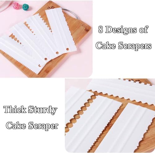 Mwellewm 4 Pcs/set Cake Scraper Decorating Plastic Sawtooth Comb