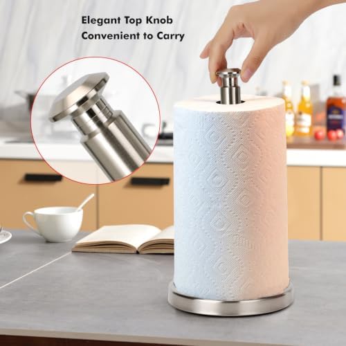 Paper Towel Holder, Brushed Nickel, Stainless Steel Base
