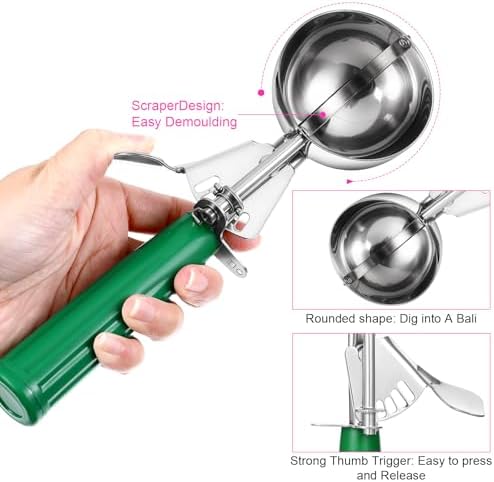 Yuanchu 6 Pcs Ice Cream Scoops, Cookie Scoops for Baking Stainless