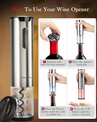 Electric Wine Opener Tomentific, Rechargeable Automatic Wine Corkscrew