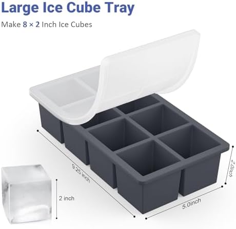 Large Ice Cube Trays for Whiskey: GGOW Big Silicone Ice Cube Trays