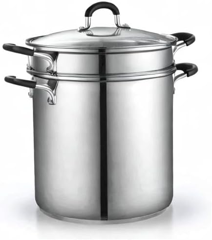 Cook N Home 4-Piece Stainless Steel Pasta Cooker Steamer Multipots, 12 Quart - Image 8