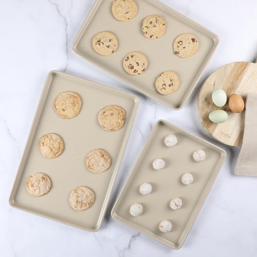 Martha Stewart Gallen 3-Piece Cookie Sheet Set – 13", 15", 17" Baking