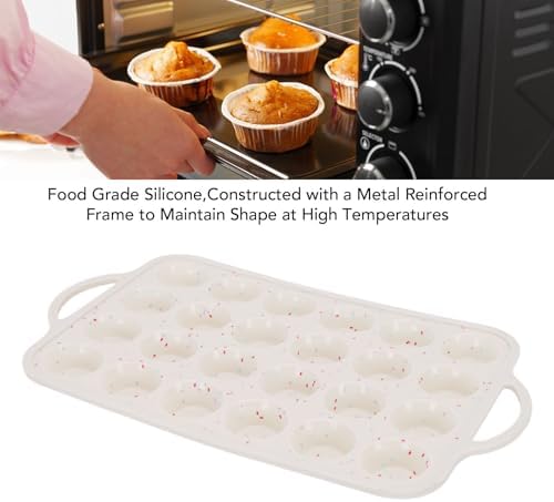 Vikye Silicone Mini Muffin Pan, 24 Cup Nonstick Cupcake Tray and