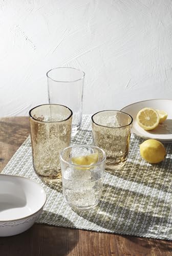 Lenox Homespun Clear Tall Highball Glasses, 20oz, Set of 4