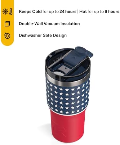 RTIC 20oz Essential Tumbler with Lid, Ceramic Lined, Stars