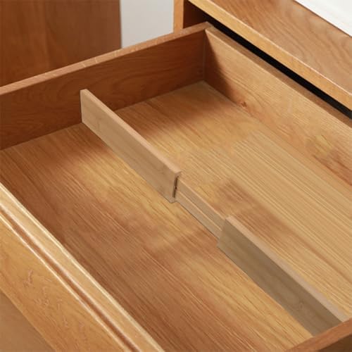 2pcs Adjustable Bamboo Drawer Dividers, Expandable Kitchen Organizers