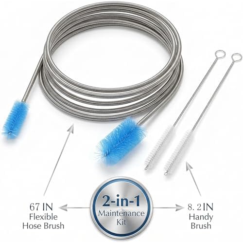 67" Flexible Drain Brush Set, Double Ended Long Hose Pipe Cleaner with