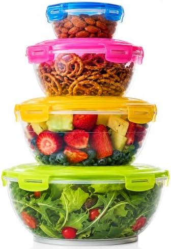 Neoflam 8-Piece Mixing Bowl Set with Lids, Airtight, Stackable
