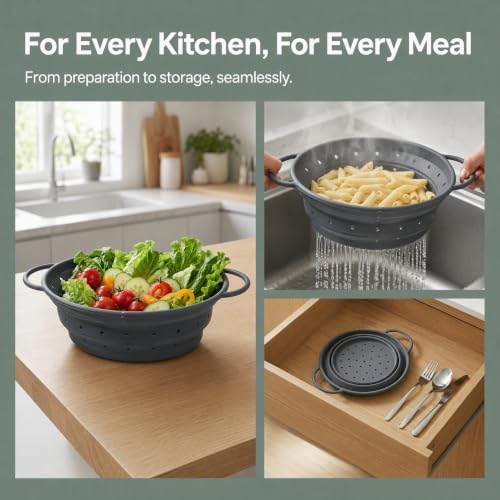 Collapsible Colander, Colander for Kitchen Pasta Drainer