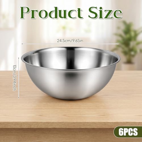 Mixing Bowl Set of 6, Thickened version Stainless Steel Mixing Bowl