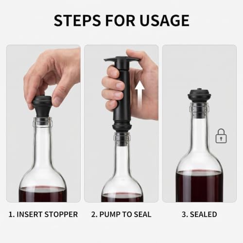 48 Pcs Wine Saver Pump with Vacuum Bottle Stoppers, Resealable