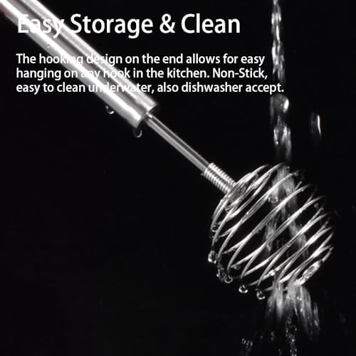 Stainless Steel Spring Coil Whisk Set 2 Pack, Wire Whip Egg Beater