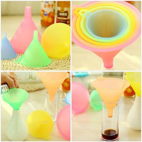 5pcs Small Kitchen Funnels Food Grade Plastic Nesting Set for Filling