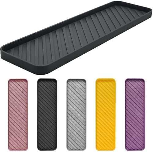 Kitchen Sink Silicone Organizer Tray, L, Dark Gray