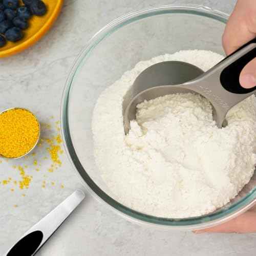 Magnetic Measuring cups and spoons Set, 304 Stainless Steel 5 Magnetic Measuring Cup and 8 Double Sided Measuring Spoons with 1 Leveler，Kitchen Gadgets for Cooking & Baking